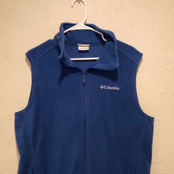 Columbia Mountain Fleece Vest Mens Large Tall Sleeveless Full Zip - Picture 3 of 9